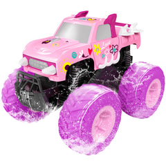 Threeking 1:16 pink RC monster truck waterproof for indoor and outdoor adventures