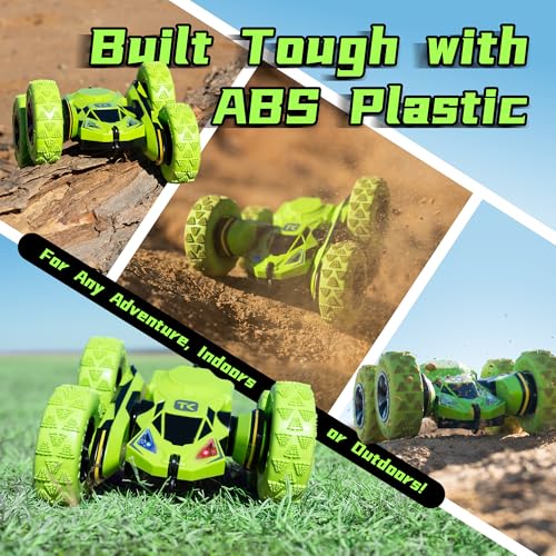 Threeking remote control car green double-sided driving enables flexible play
