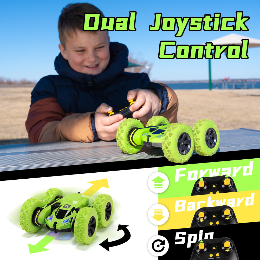 Threeking remote control car green durable ABS plastic keeps playing long
