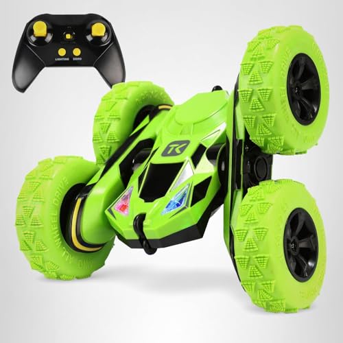 Threeking remote control car green gift-ready packaging appeals to kids