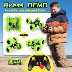 Threeking remote control car green outdoor indoor use suits any play space