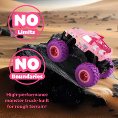 Threeking RC monster truck features front and rear anti-collision beams for durability