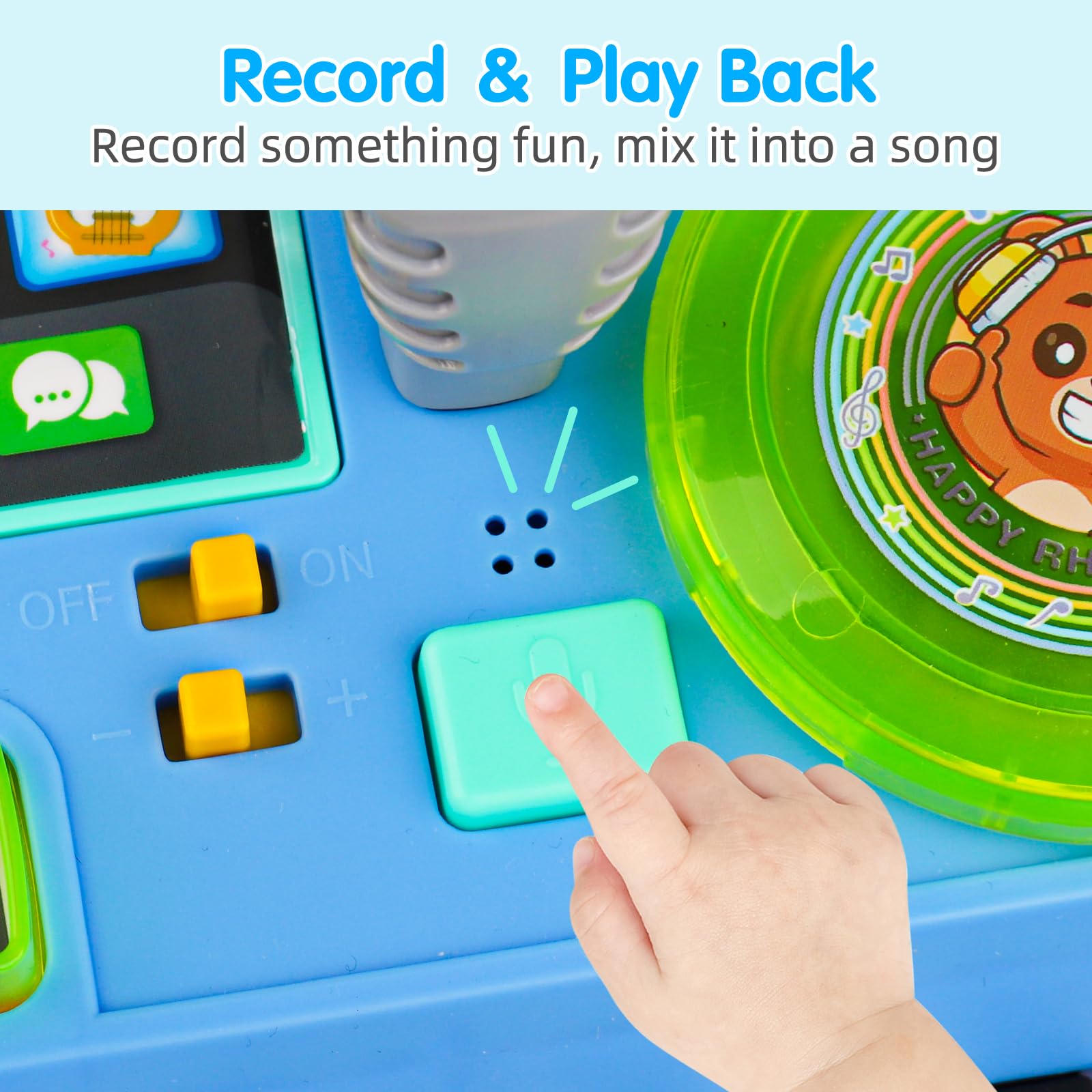 Thremhoo Baby DJ Table educational toy supports early learning through music and colors.