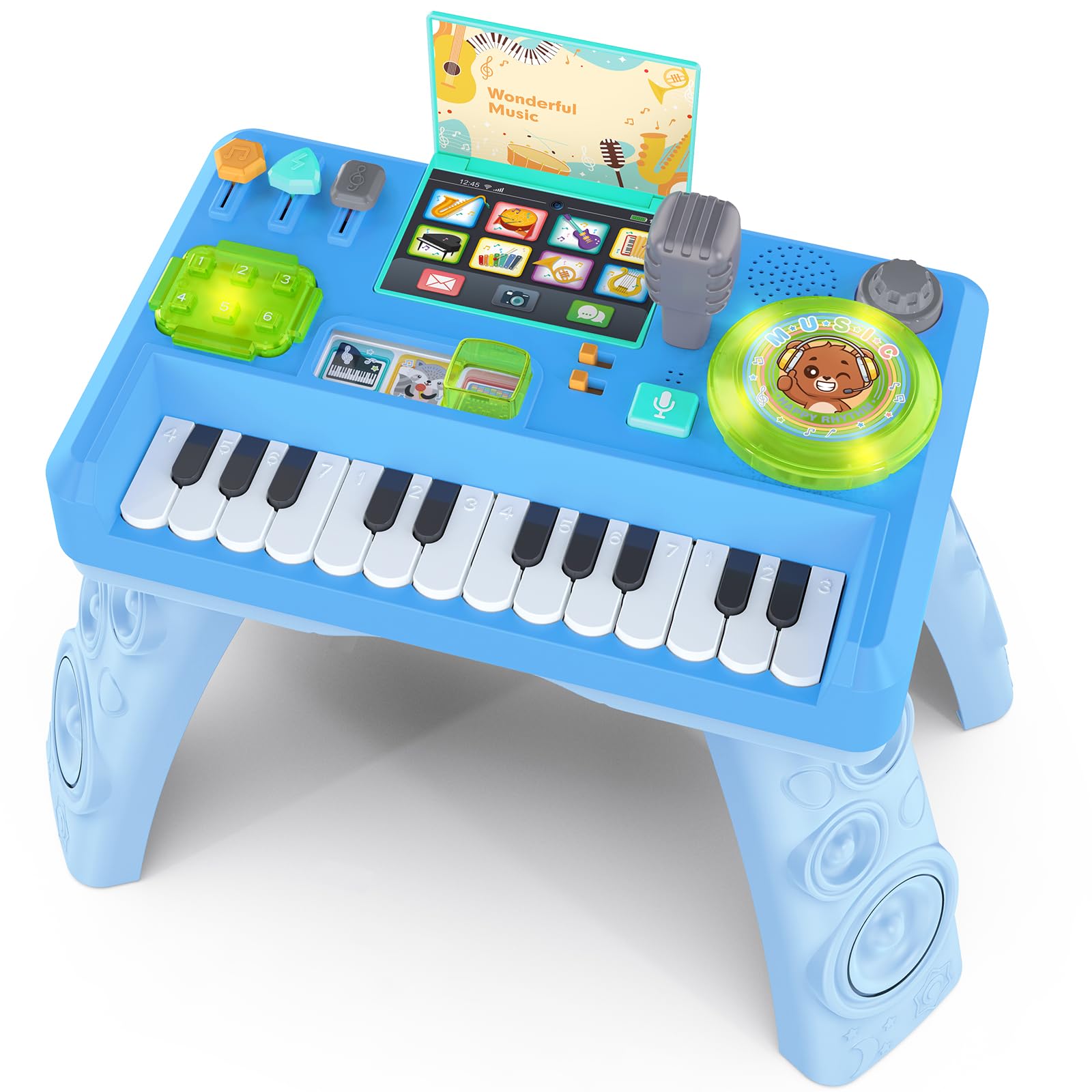 Thremhoo Baby DJ Table with LED number pad boosts sensory learning and fine motor play.