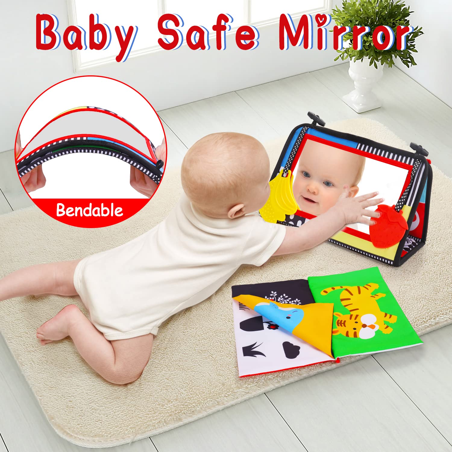 Thremhoo baby sensory mirror-book supports hand-eye coordination through exploration.