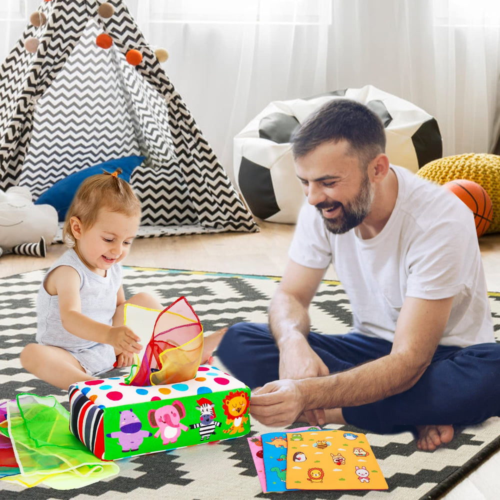 Thremhoo compact design promotes independent play as baby explores the soft, rectangular form.