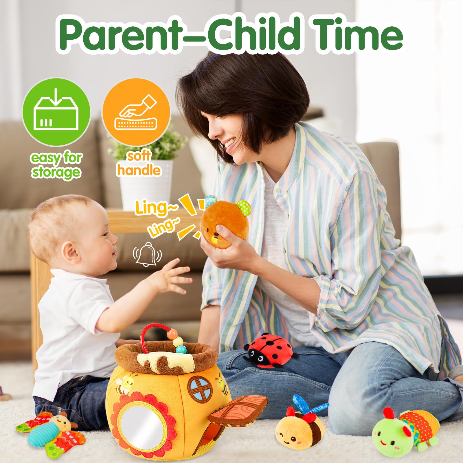 Thremhoo Beehive mirror encourages tummy time and self-viewing