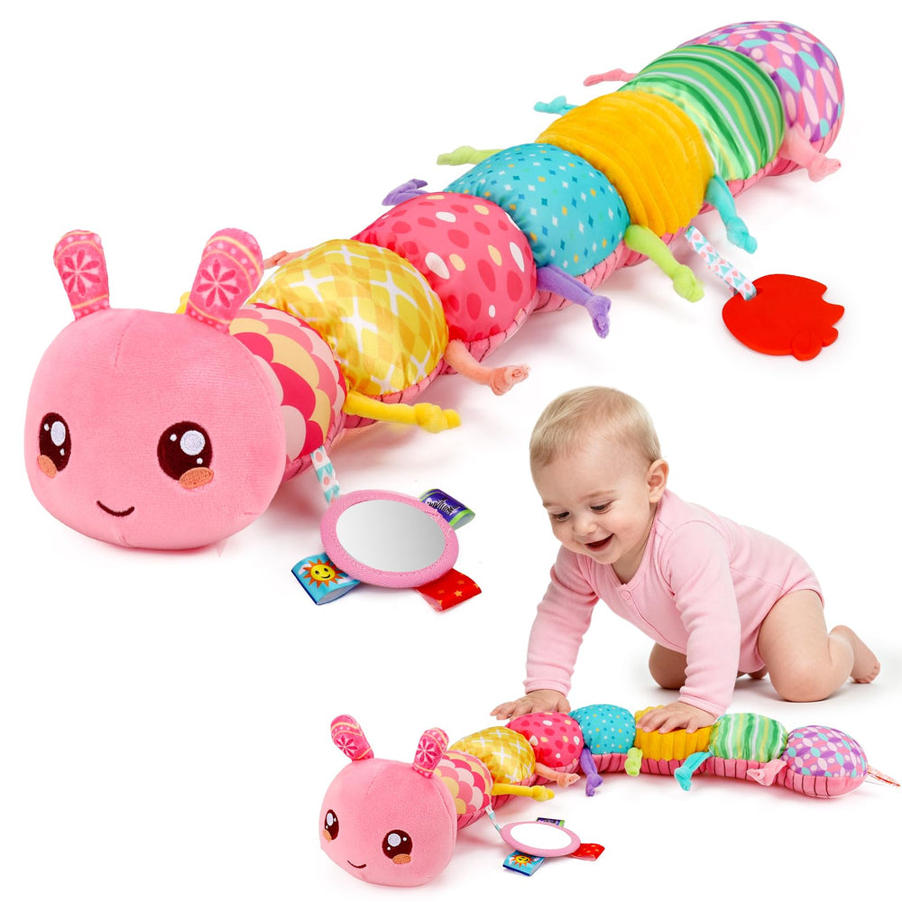 Thremhoo caterpillar travel‑friendly plush toy ideal for stroller and car rides.