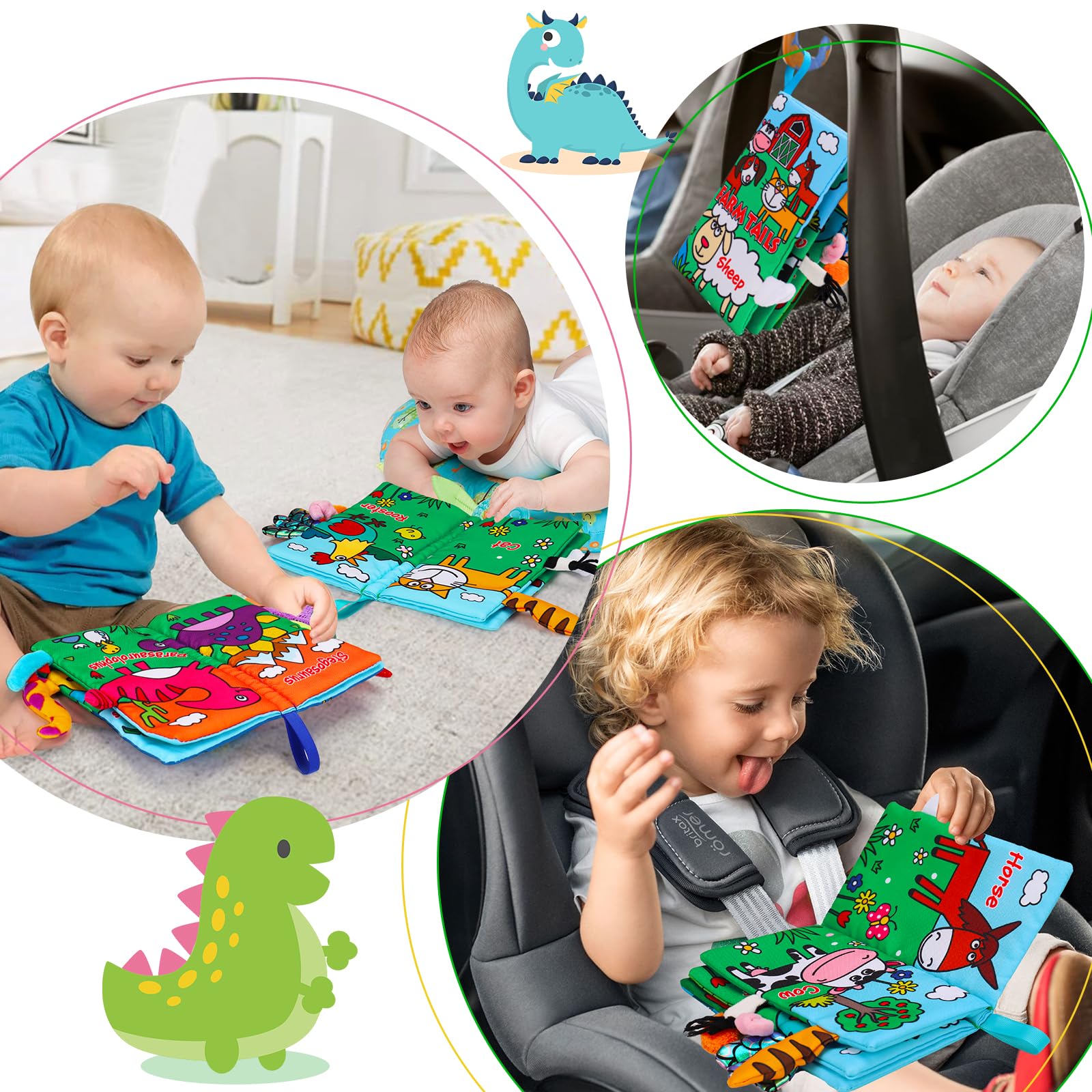Thremhoo BPA-free fabric ensures safe, washable baby books.
