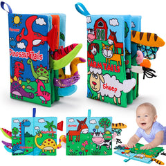 Thremhoo crinkle baby book front cover enhances visual tracking for curious newborns.