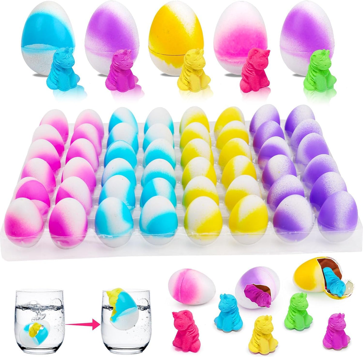Thremhoo unicorn eggs 48-pack ready for party favors and classroom prizes.