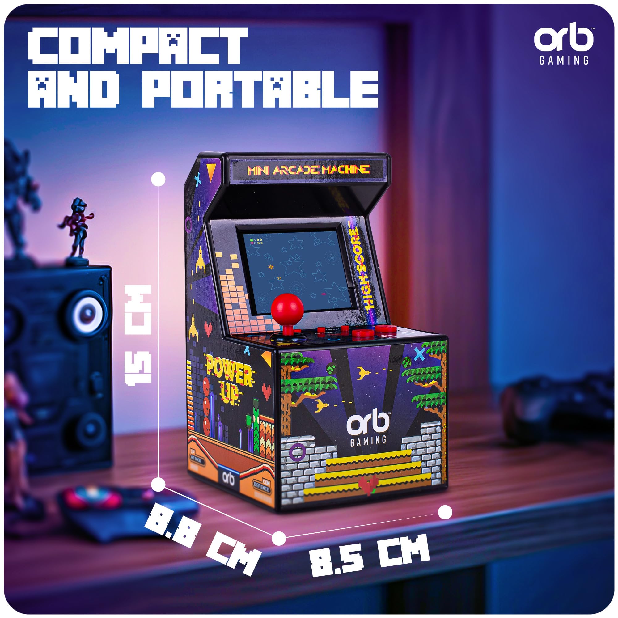 Thumbs Up Orb joystick focus, 8-way control for authentic arcade feel.