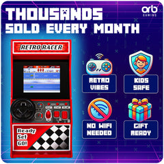 Thumbs Up Orb 30 pre-loaded games on display promotes variety and nostalgia.
