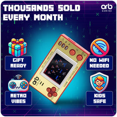 Thumbs Up mini console supports multiple genres like action, puzzle, and strategy.