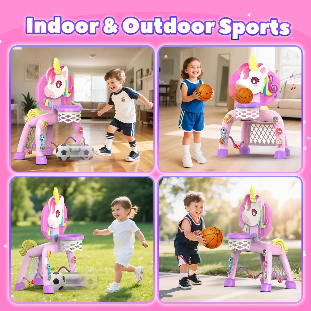 Thusine indoor-outdoor-play image illustrates versatile play suited for home or yard.