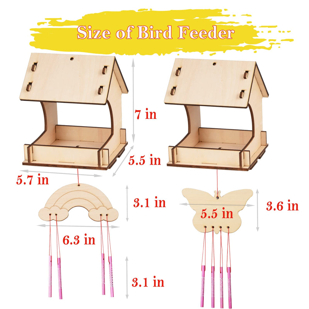 THWAS-LIGHT wooden craft kit with paints and brushes for kids painting projects