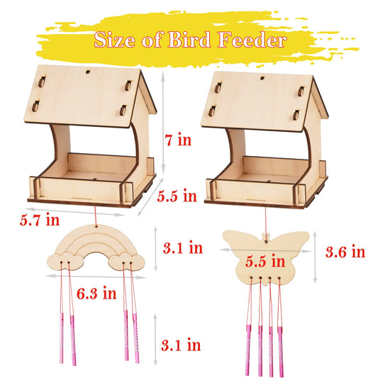 THWAS-LIGHT wooden craft kit with paints and brushes for kids painting projects