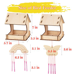 THWAS-LIGHT wooden craft kit with paints and brushes for kids painting projects