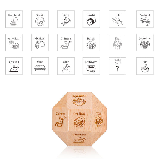 TI-EDC wooden dice feature clear laser-engraved patterns for easy reading during dates.