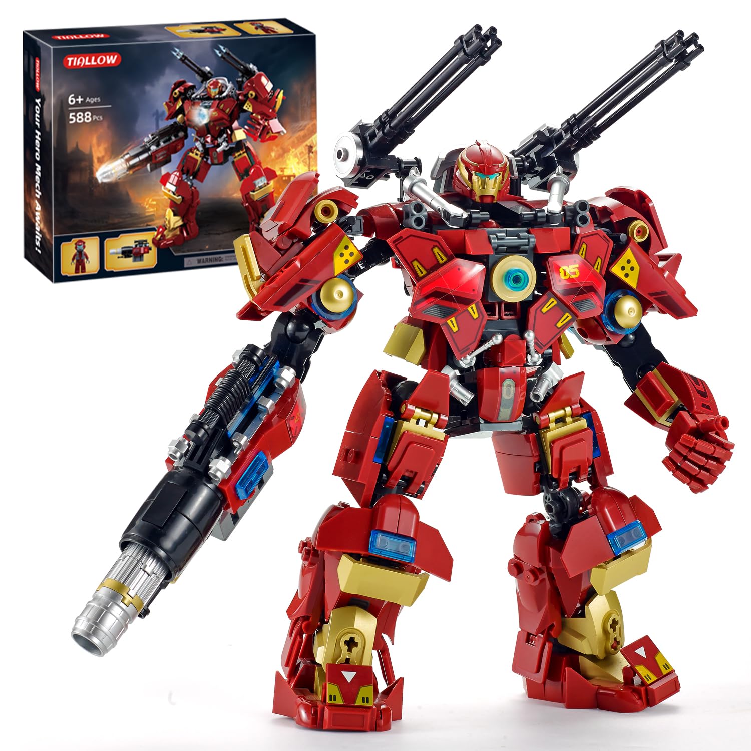 TIALLOW City Iron Warrior mecha assembly for imaginative construction play