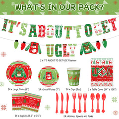 Tiamon 172 ugly-sweater cups and napkins bring playful holiday charm to any table.