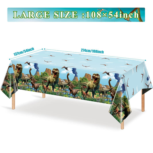 Tiamon dinosaur tablecloth blue color protects tables during meals and play