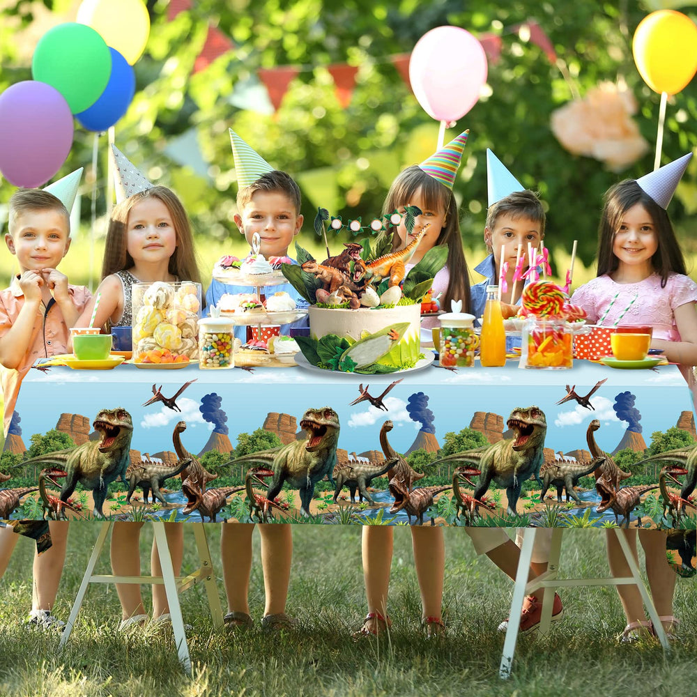 Tiamon dinosaur tablecloth doubles as a fun photo prop