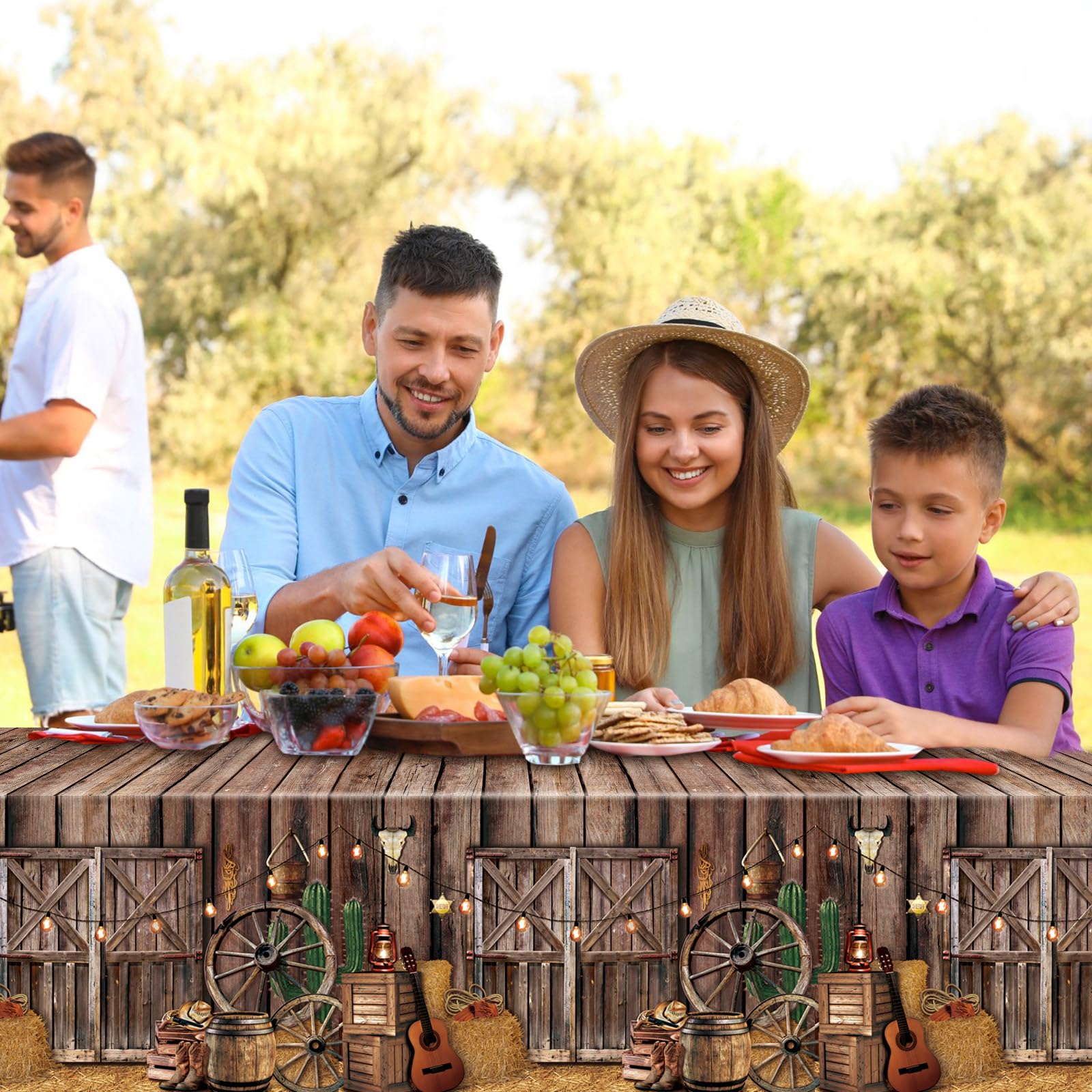 Tiamon waterproof tablecloth protects surfaces from spills and stains.