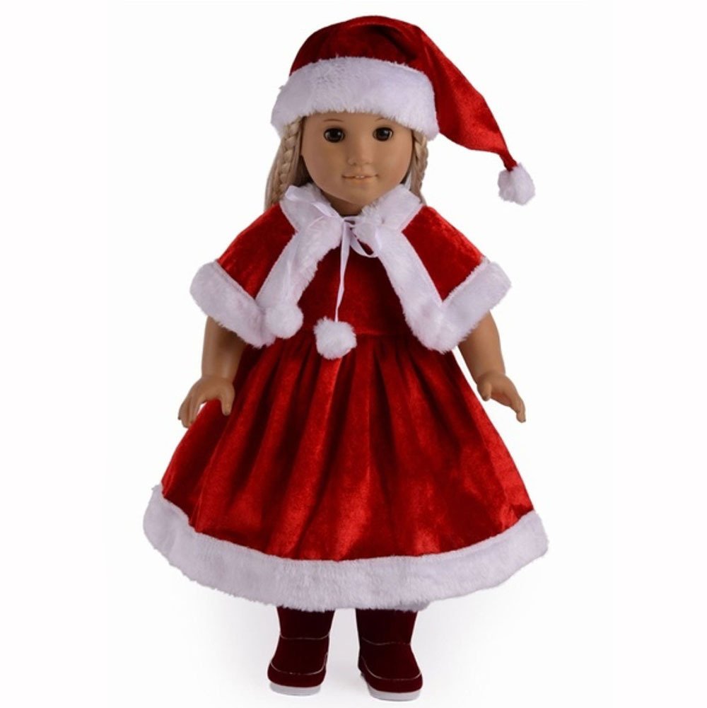 TianBo 18-inch doll clothes red hat for festive playtime.