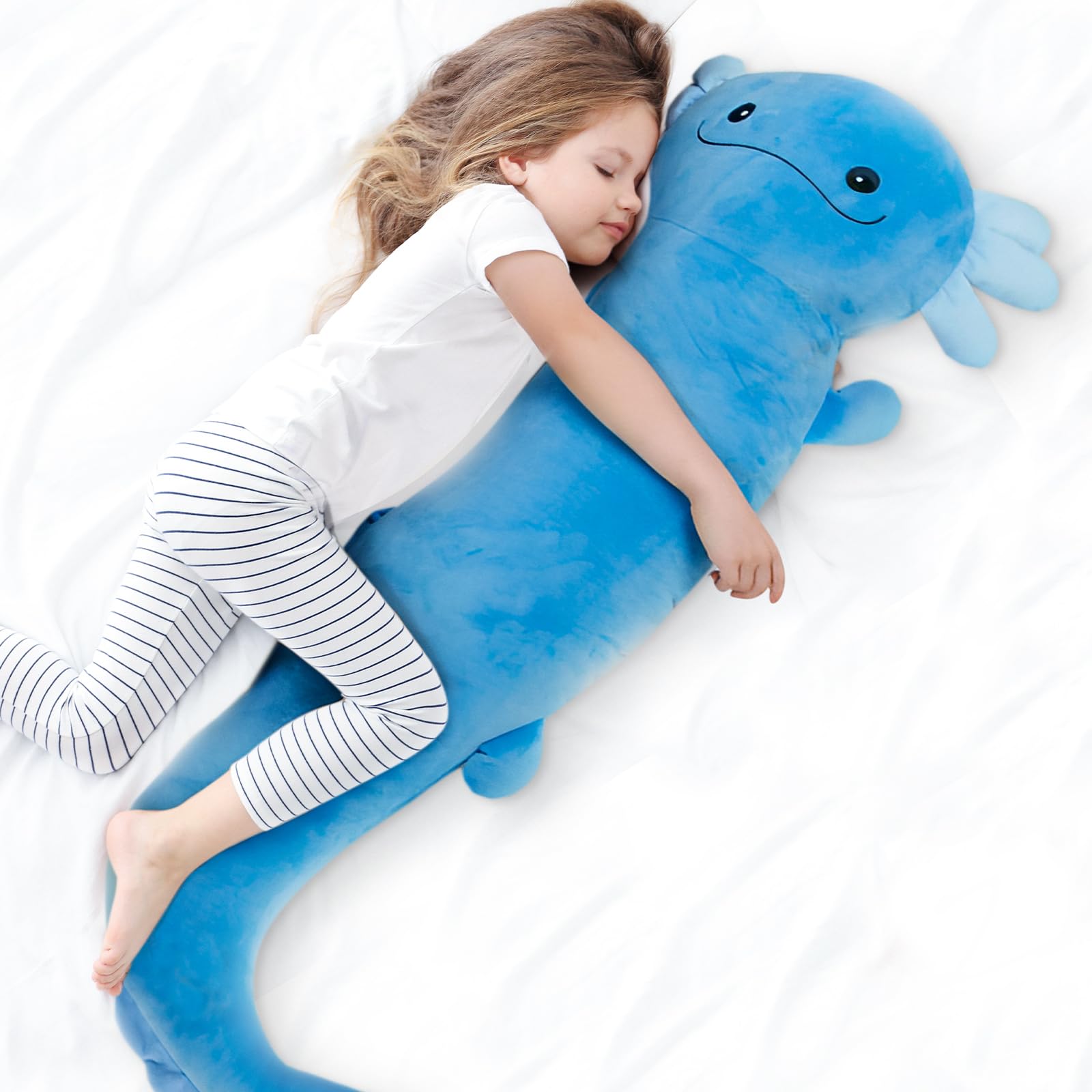 Tianmihou 48-inch axolotl plush full-body glow in the dark for cozy nights
