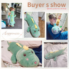 Tianmihou dinosaur back cushion provides gentle support during rest.