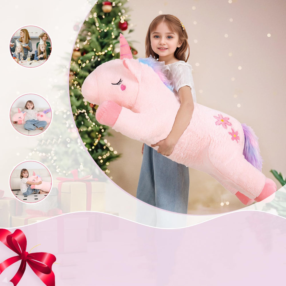 Tianmihou jumbo soft long-body pillow unicorn for comfy support during naps.