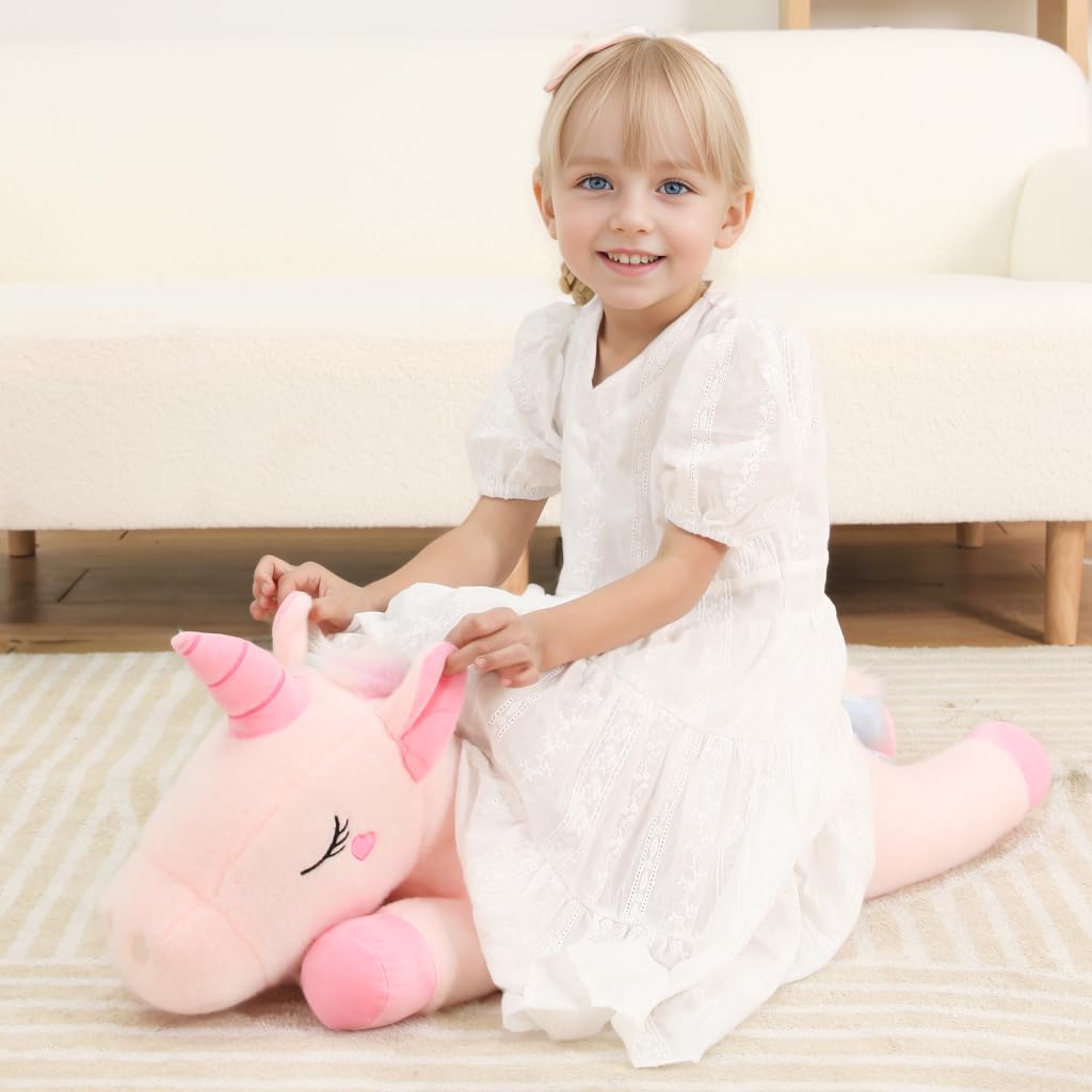 Tianmihou large rainbow unicorn stuffed toy for joyful stories and playtime.