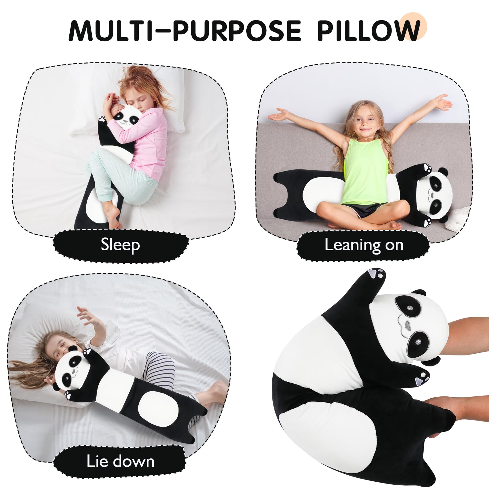 Tianmihou panda plush inner-pp-cotton construction ensures fluffy loft and lasting softness.