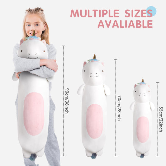 Tianmihou rainbow unicorn soft plush 90cm for cuddles with kids.