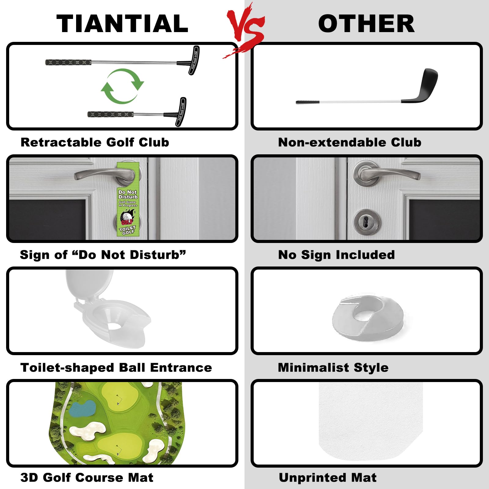 TIANSTIAL Toilet Golf Game ideal gag gift for golf lovers