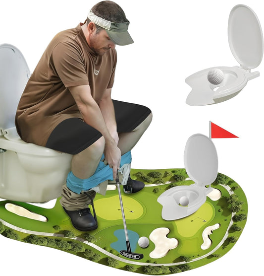 TIANSTIAL Toilet Golf Game with retractable club ready for bathroom practice