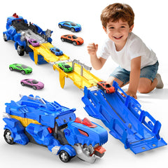 TIAONIAO dinosaur storage truck toy swallowing cars for imaginative play.