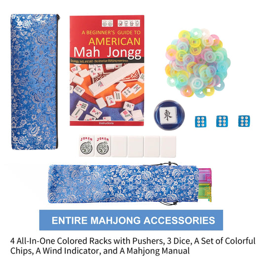 TIASUSAN American Mahjong set tiles detailed patterns aid easy identification during play.