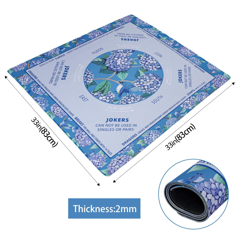 TIASUSAN blue Mahjong learning mat in carrying bag for transport