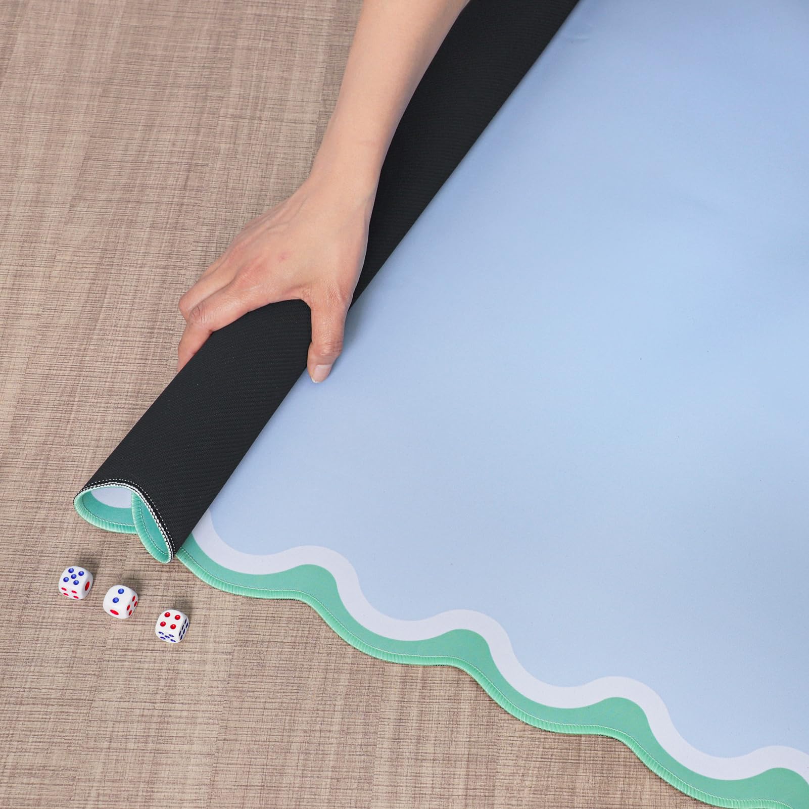 TIASUSAN blue Mahjong mat compact storage for easy handling