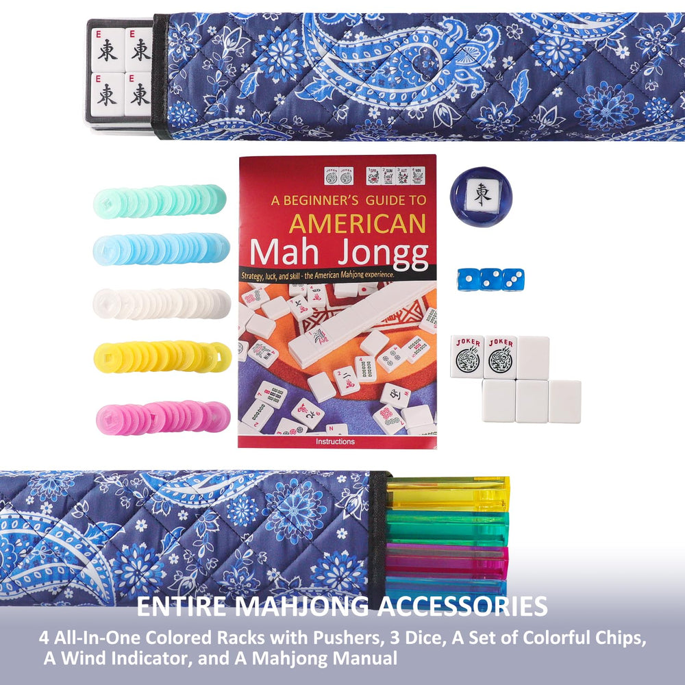 TIASUSAN blue-printed bag, portable storage for accessories and tiles during travel.