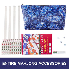TIASUSAN compact blue mahjong bag with pocket for organized travel.
