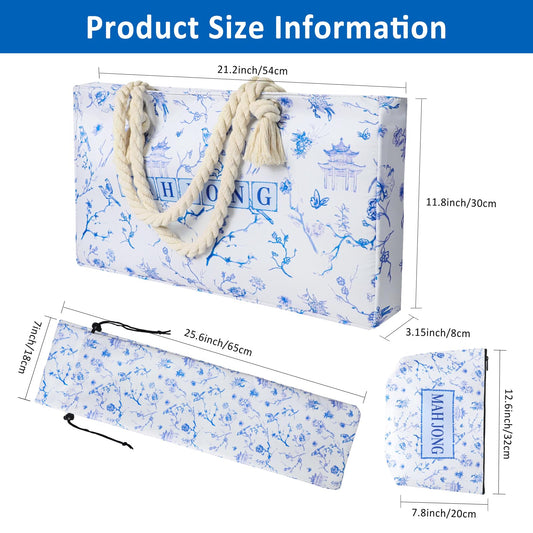 TIASUSAN mahjong bag interior layout shows tiles and racks with protective sleeves.