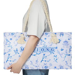 TIASUSAN mahjong bag fabric detail highlights sturdy cloth and durable stitching.