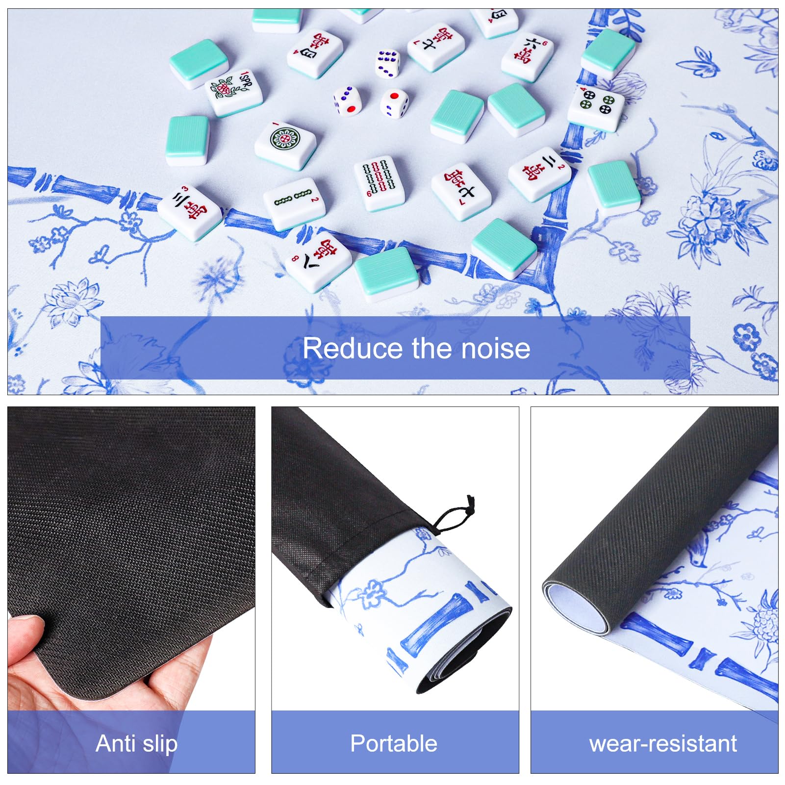 TIASUSAN noise-reduction surface cuts tile clatter for a quieter game.
