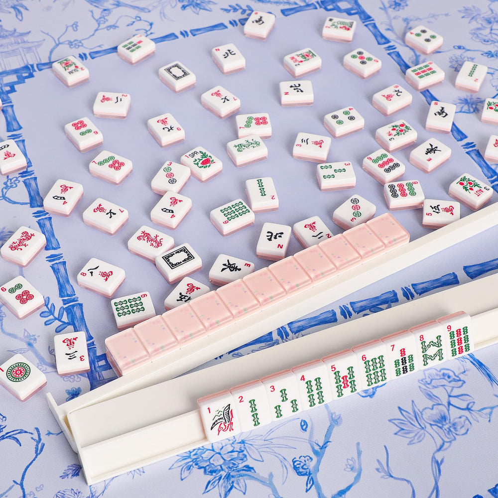 TIASUSAN ready-to-use mahjong racks on a table.