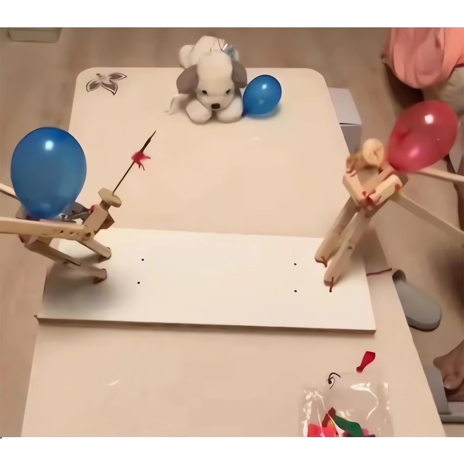 Tictoyo Durable Wooden Bots: robust wood construction supports repeated duels.