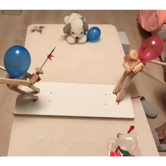 Tictoyo Durable Wooden Bots: robust wood construction supports repeated duels.