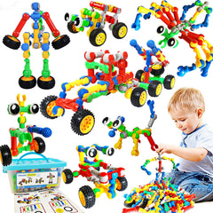 Tidesiok 130-piece STEM building kit blocks for race car model and creative play.